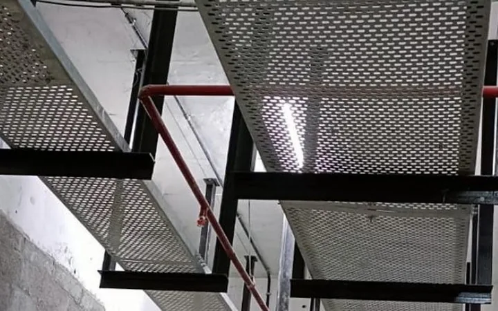 Cable tray installation on a commercial project in Hyderabad