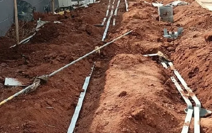 Earthing strip laying for a residential development
